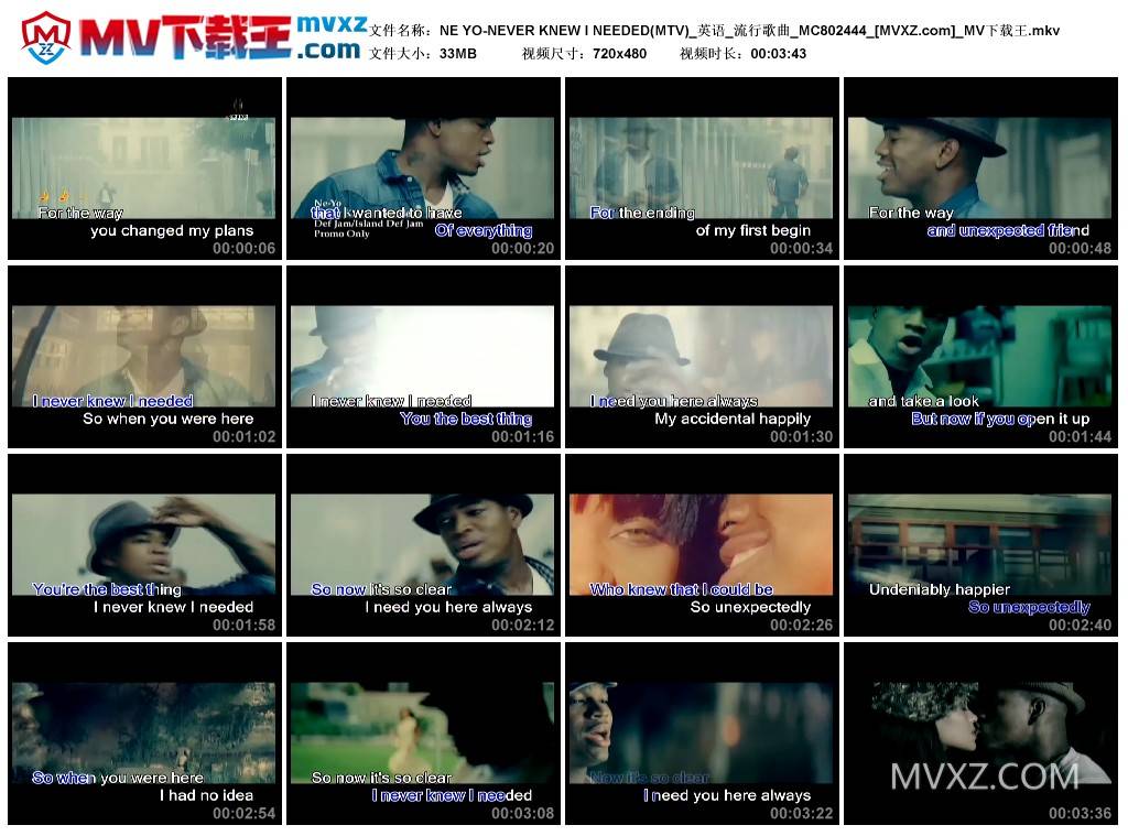 NE YO-NEVER KNEW I NEEDED(MTV)_英语_流行歌曲_MC802444
